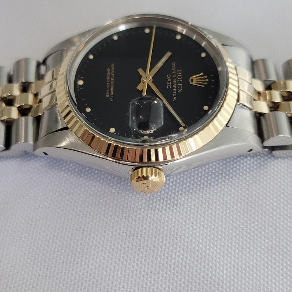 Rolex Oyster Perpetual Date Ref 1500 35mm 14k SS Herren 1970s Automatik RA624 im Angebot 2