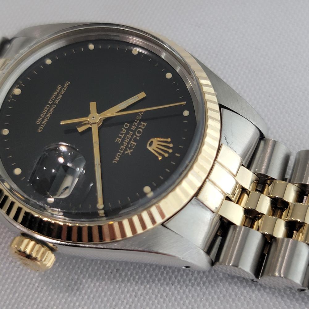 Rolex Oyster Perpetual Date Ref 1500 35mm 14k SS Herren 1970s Automatik RA624 im Angebot 3