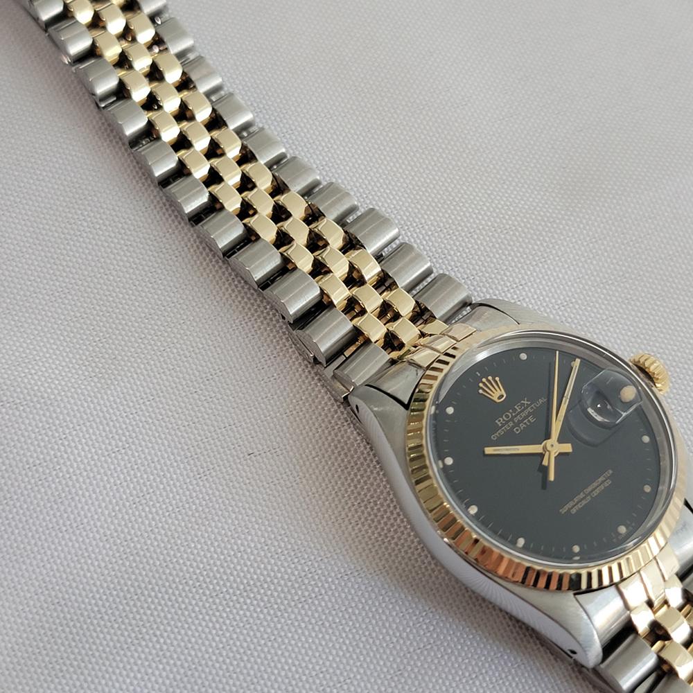 Rolex Oyster Perpetual Date Ref 1500 35mm 14k SS Herren 1970s Automatik RA624 im Angebot 4