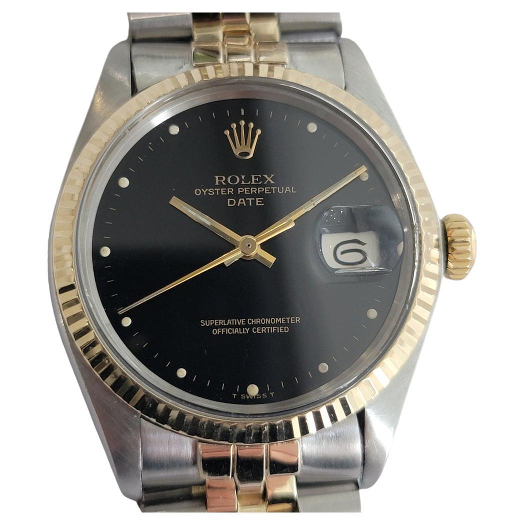 Rolex Oyster Perpetual Date Ref 1500 35mm 14k SS Mens 1970s Automatic RA624