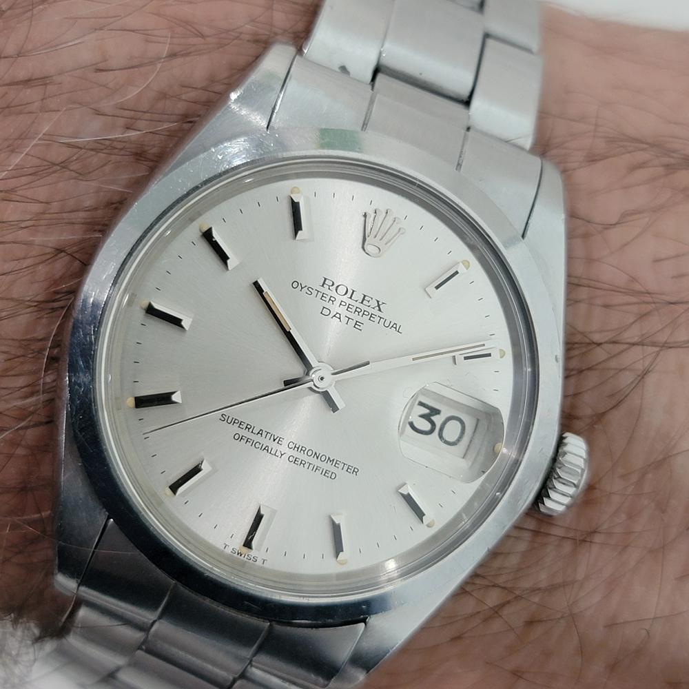 Rolex Oyster Perpetual Date Ref 1500 35mm Hombre Automático Años 60 Vintage RA566 en venta 10