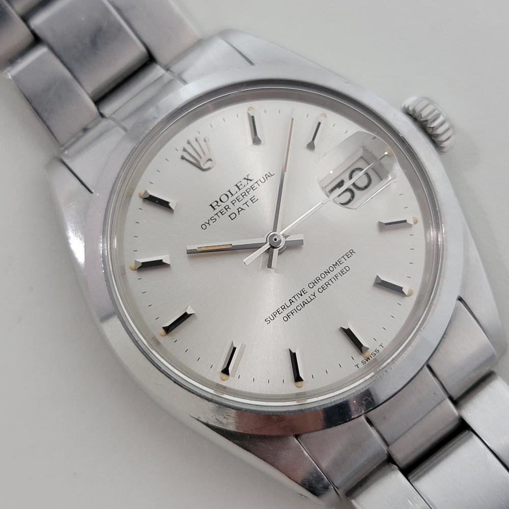 Rolex Oyster Perpetual Date Ref 1500 35mm Hombre Automático Años 60 Vintage RA566 en Excelente estado para la venta en Beverly Hills, CA