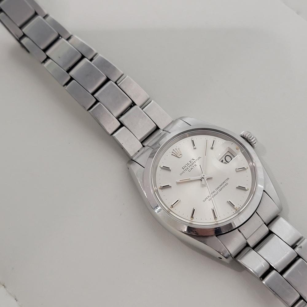 Rolex Oyster Perpetual Date Ref 1500 35mm Hombre Automático Años 60 Vintage RA566 en venta 3