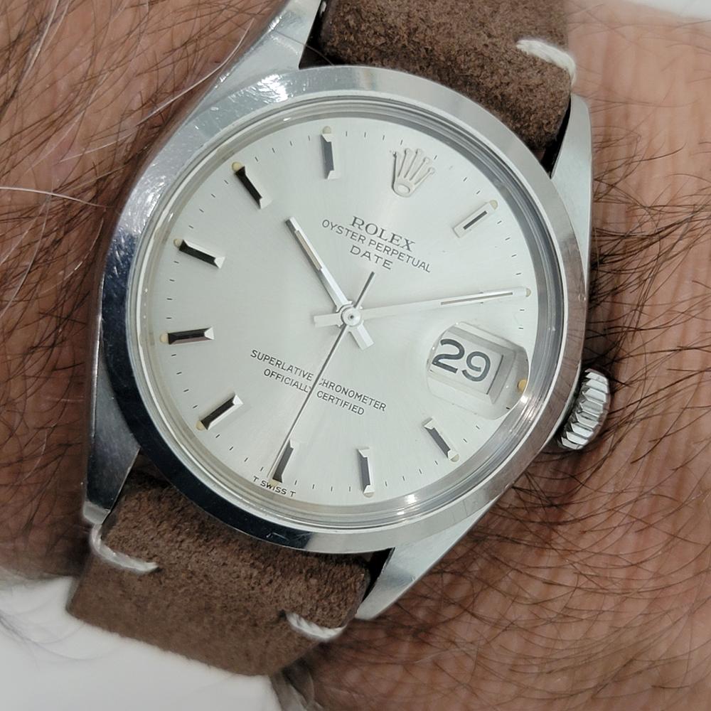 Rolex Oyster Perpetual Date Ref 1500 35mm Mens Automatic 1960s Vintage RA566B en venta 9