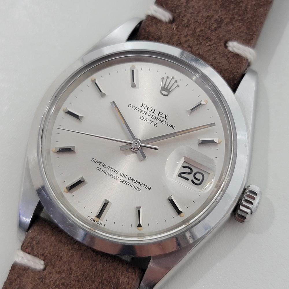 De los hombres Rolex Oyster Perpetual Date Ref 1500 35mm Mens Automatic 1960s Vintage RA566B en venta