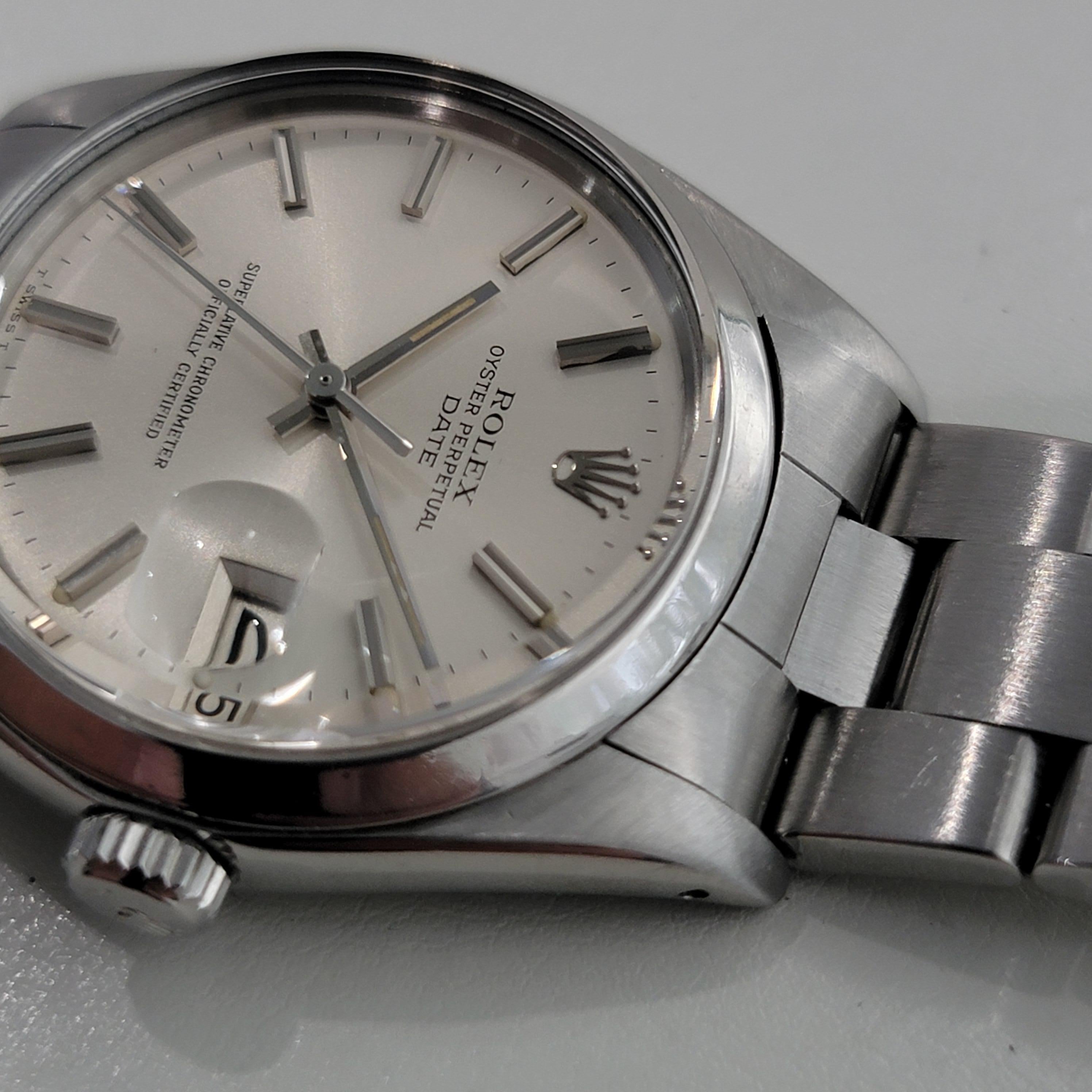 Rolex Oyster Perpetual Date Ref 1500 35mm Herren Automatik 1970er Vintage By RA542 im Angebot 3