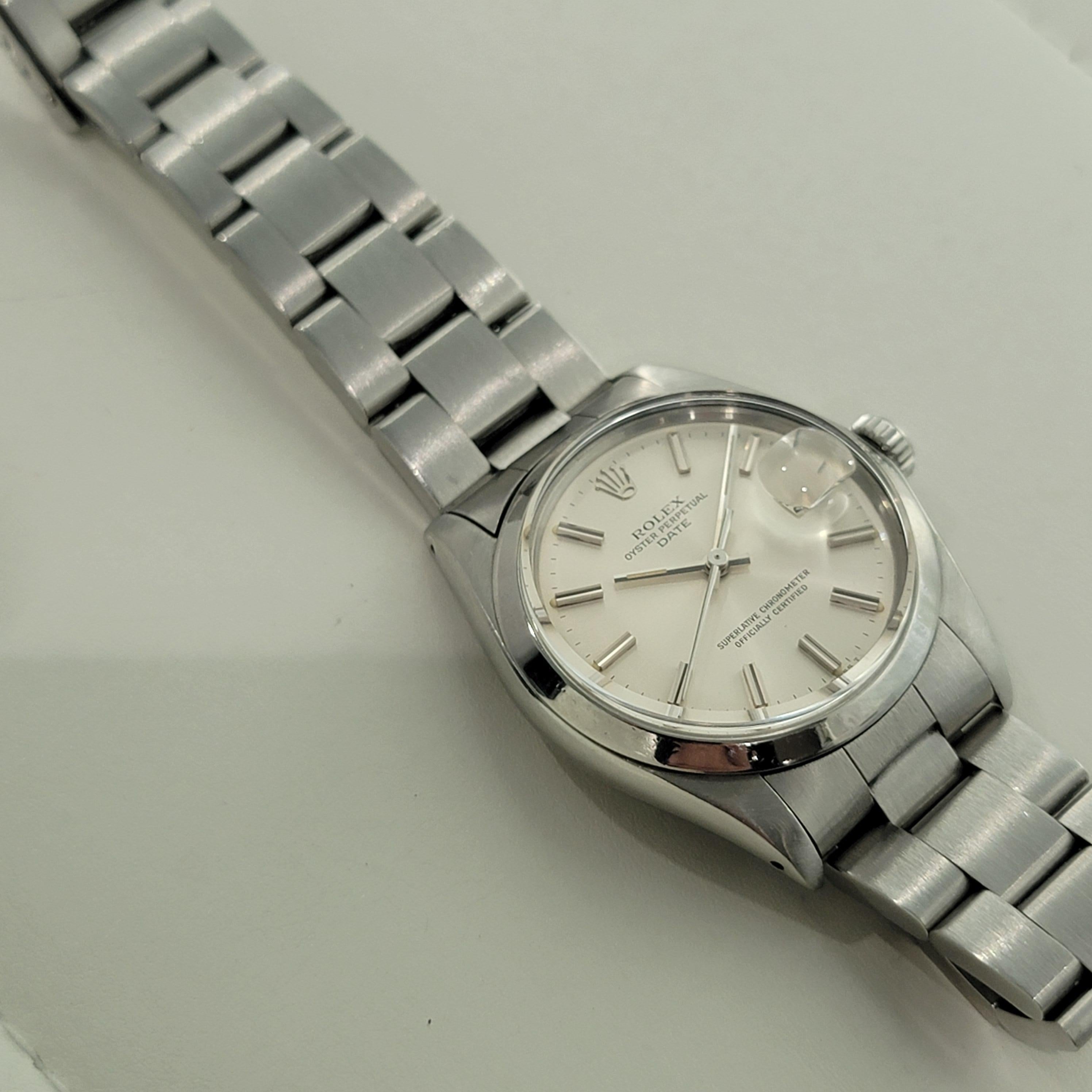 Rolex Oyster Perpetual Date Ref 1500 35mm Herren Automatik 1970er Vintage By RA542 im Angebot 4
