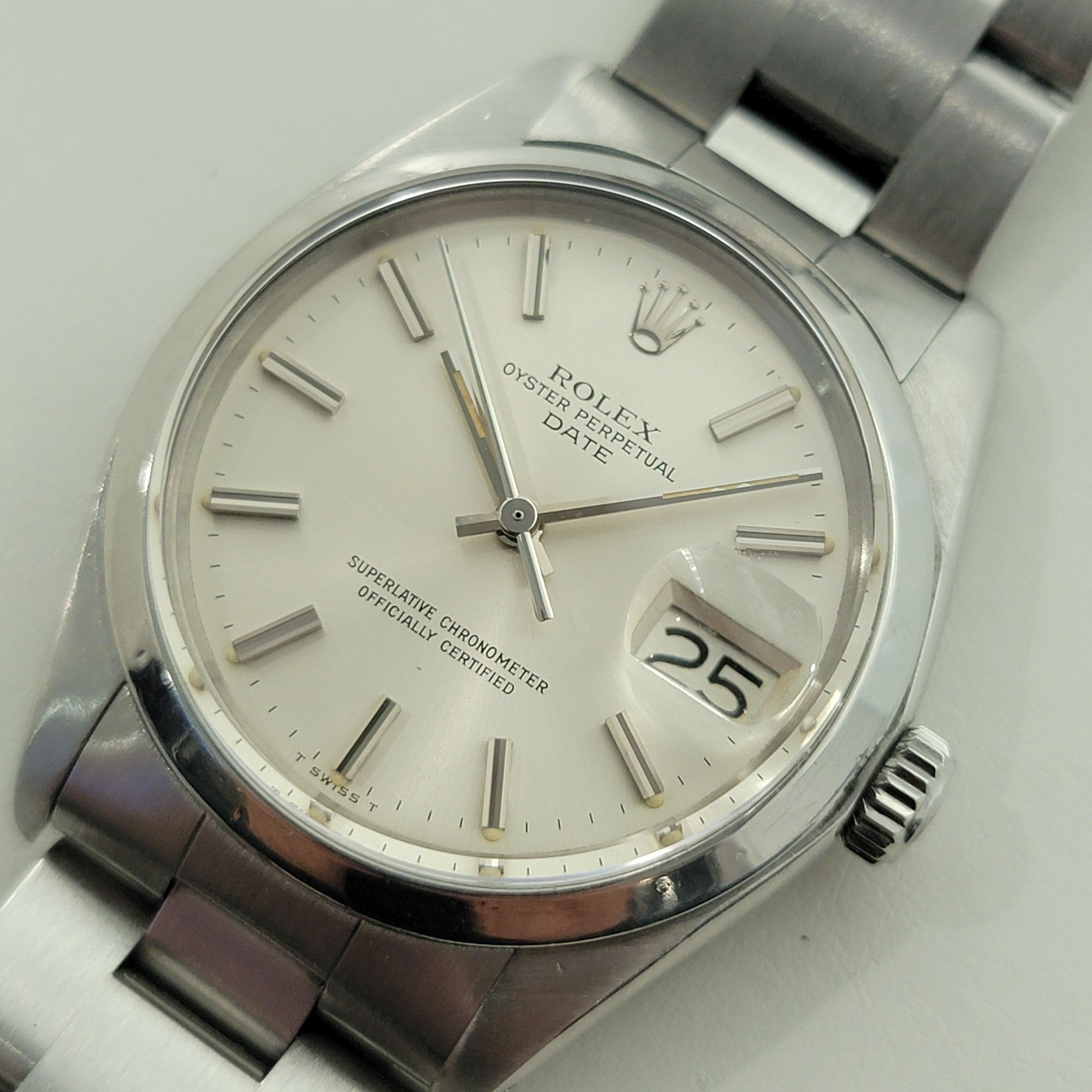Rolex Oyster Perpetual Date Ref 1500 35mm Herren Automatik 1970er Vintage By RA542 im Angebot 1