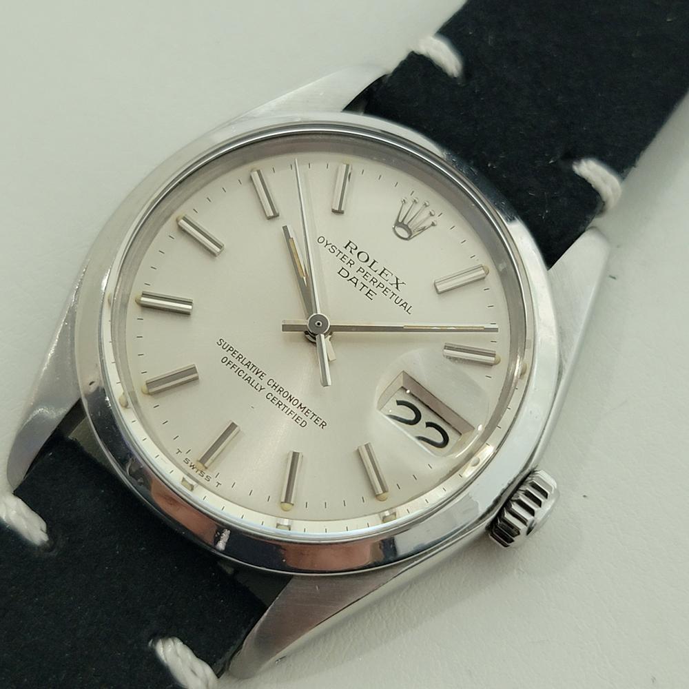 De los hombres Rolex Oyster Perpetual Date Ref 1500 35mm Mens Automatic 1970s Vintage RA542B en venta