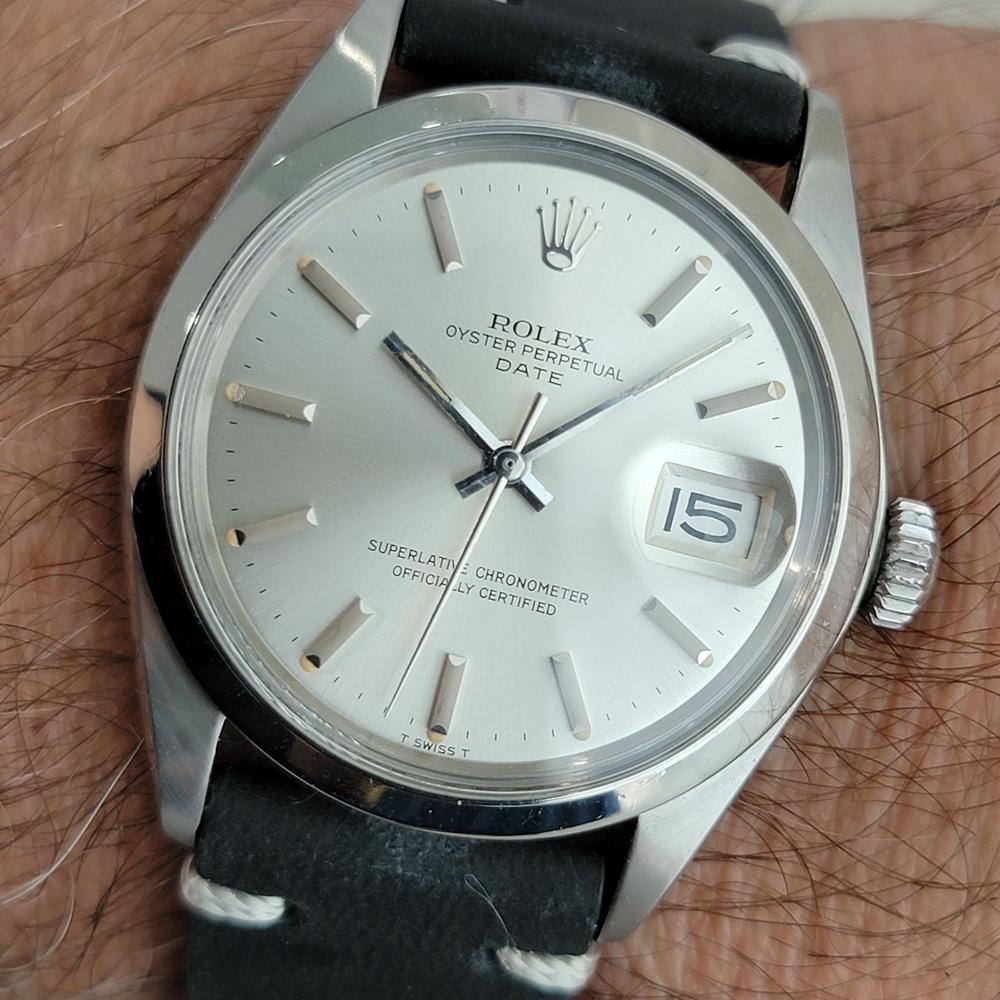 Rolex Oyster Perpetual Date Ref 1500 35mm Herren Automatik 1970er Vintage By RA607B im Angebot 10