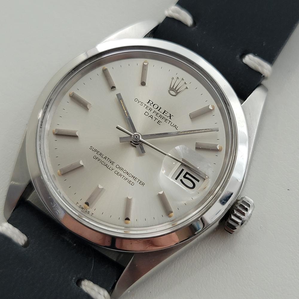 Rolex Oyster Perpetual Date Ref 1500 35mm Herren Automatik 1970er Vintage By RA607B im Angebot 1