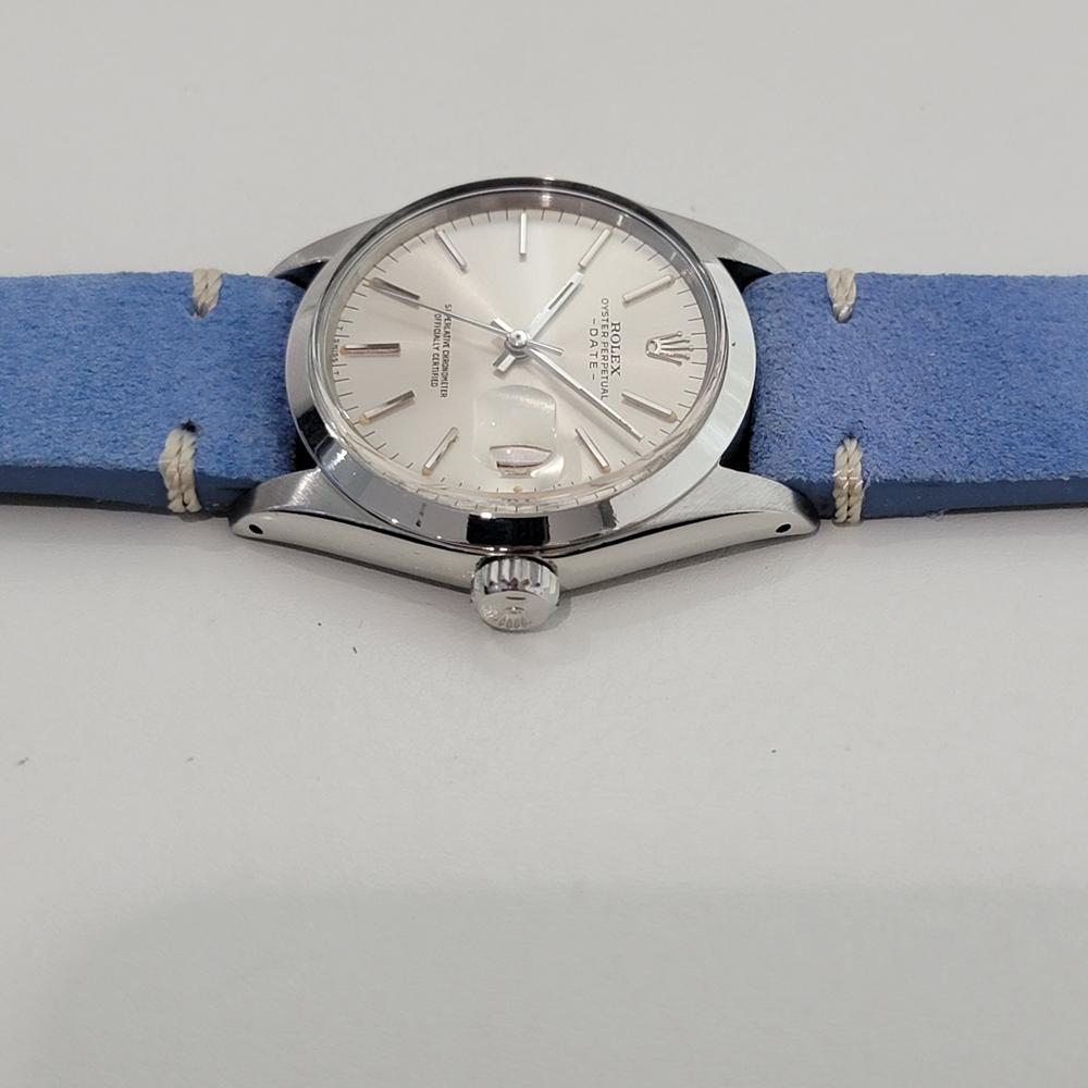 Rolex Oyster Perpetual Date Ref 1500 35mm Mens Automatic 1970s w Paper RA534 in vendita 1