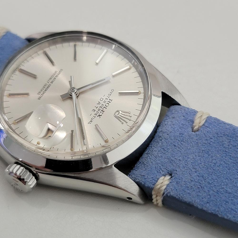 Rolex Oyster Perpetual Date Ref 1500 35mm Mens Automatic 1970s w Paper RA534 in vendita 2