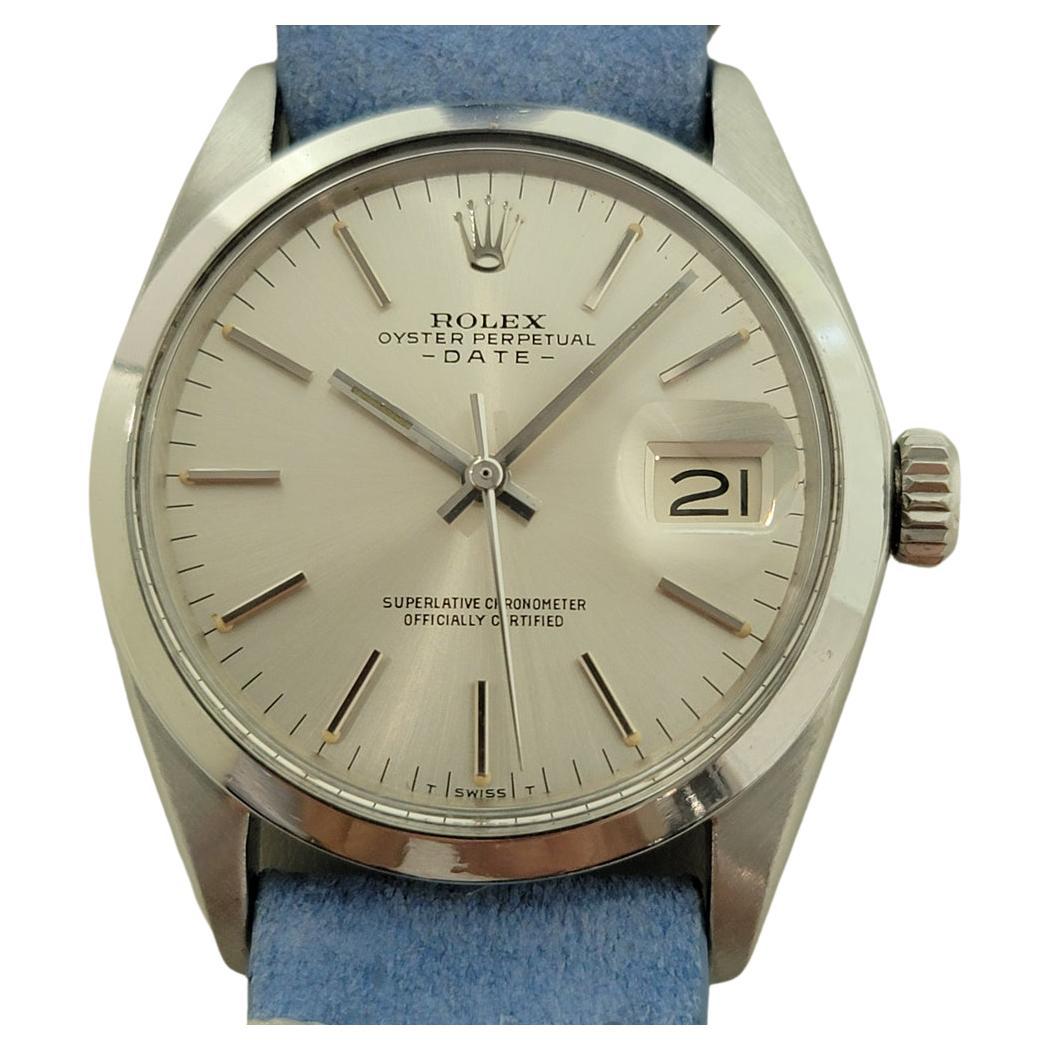 Rolex Oyster Perpetual Date Ref 1500 35mm Mens Automatic 1970s w Paper RA534
