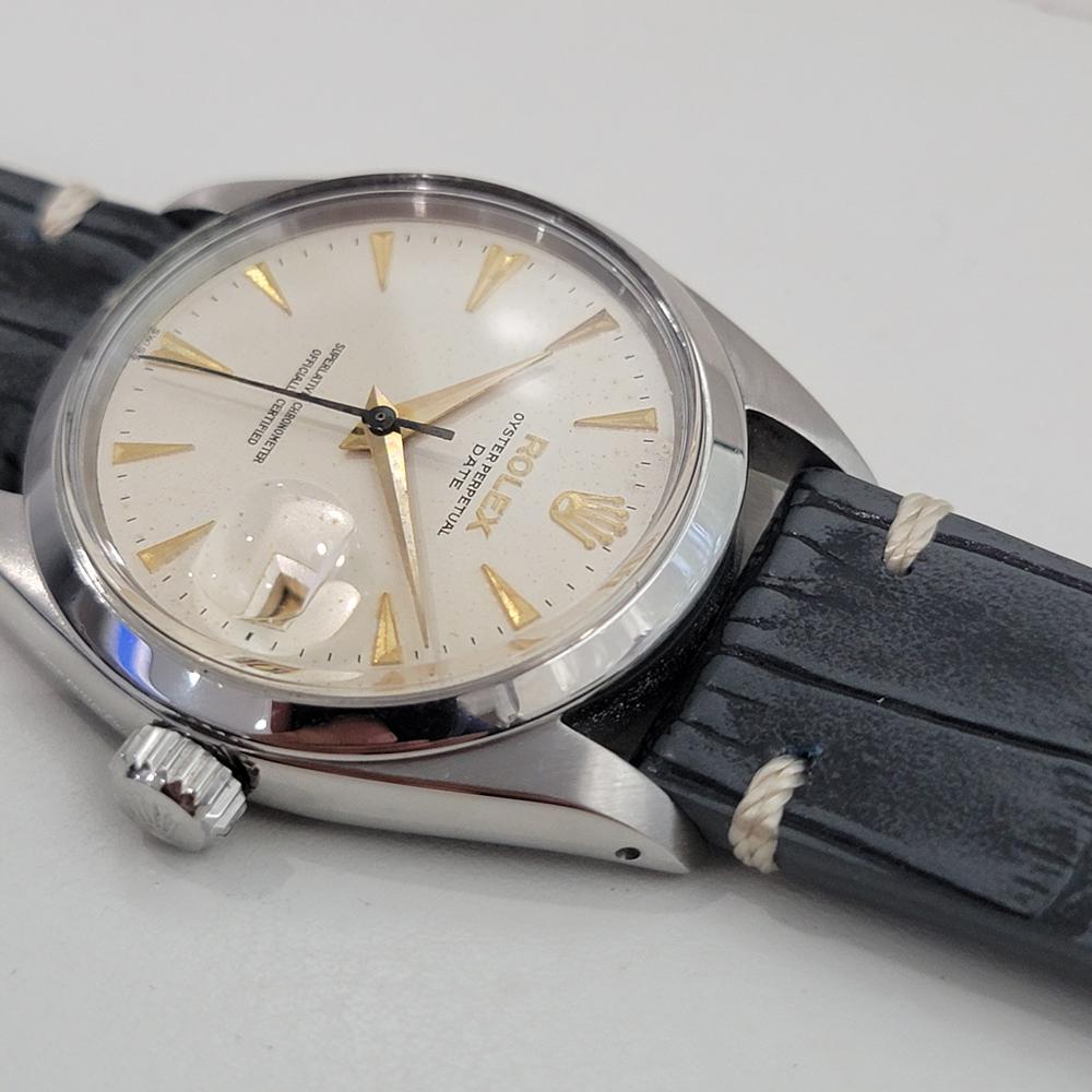 Rolex Oyster Perpetual Date Ref 1500 35mm Mens Vintage Automatic 1960s RA600B en vente 2