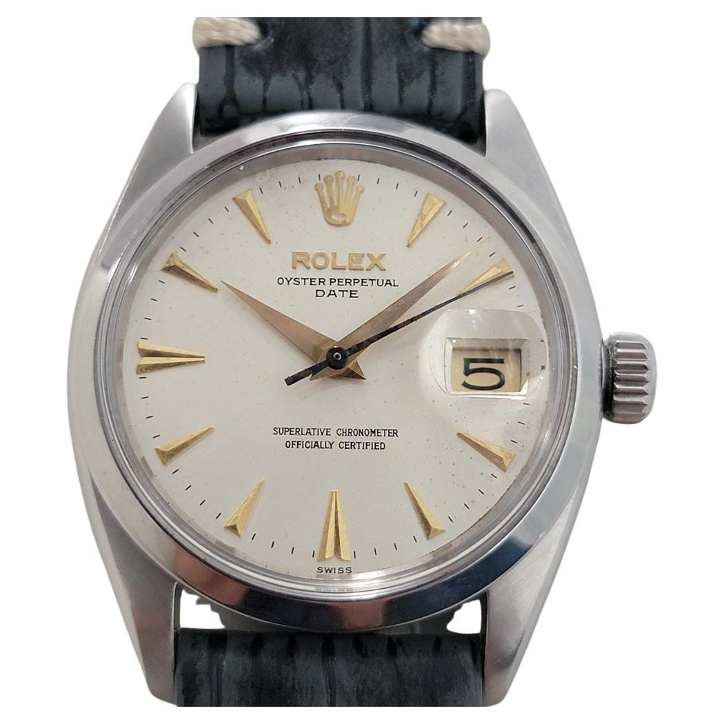Rolex Oyster Perpetual Date Ref 1500 35mm Mens Vintage Automatic 1960s RA600B