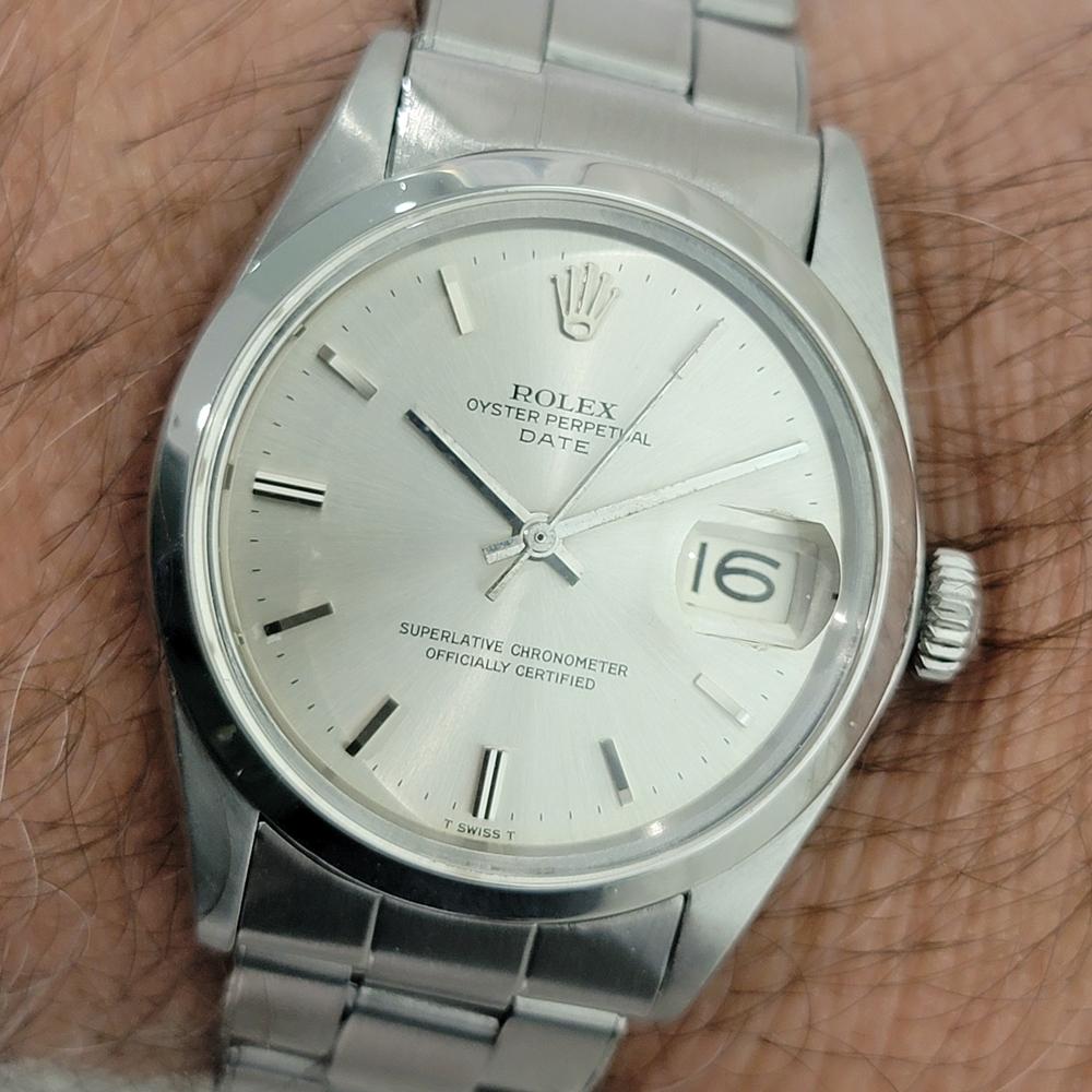 Rolex Oyster Perpetual Date Ref 1500 35mm Herren Vintage Automatic 1960s RA609 im Angebot 11