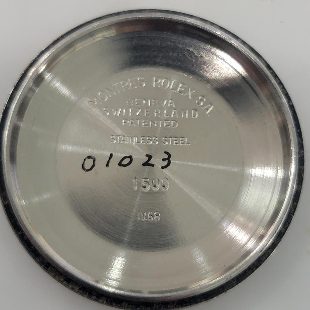 Rolex Oyster Perpetual Date Ref 1500 35mm Mens Vintage Automatic 1960s RA609B For Sale 8