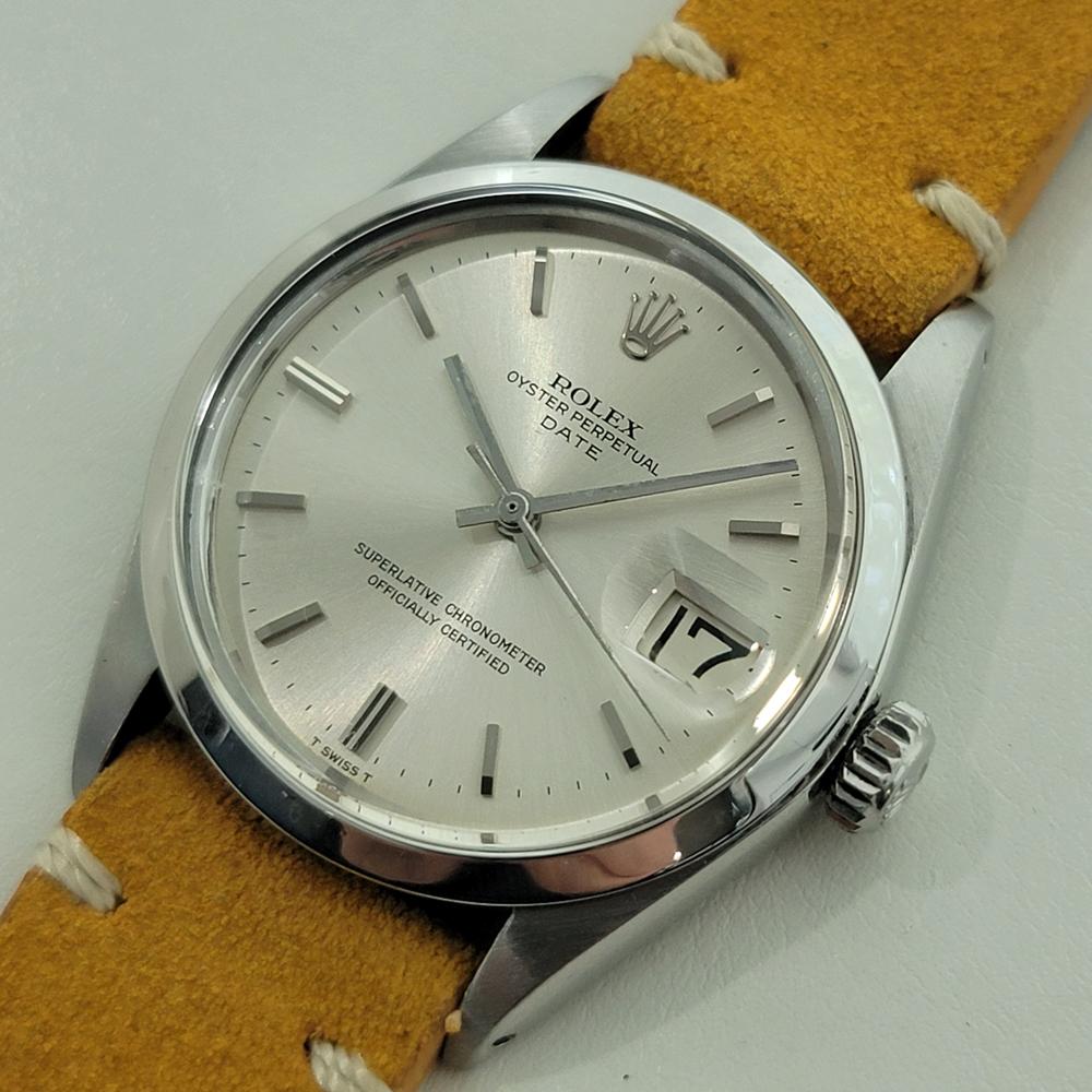 Men's Rolex Oyster Perpetual Date Ref 1500 35mm Mens Vintage Automatic 1960s RA609B For Sale