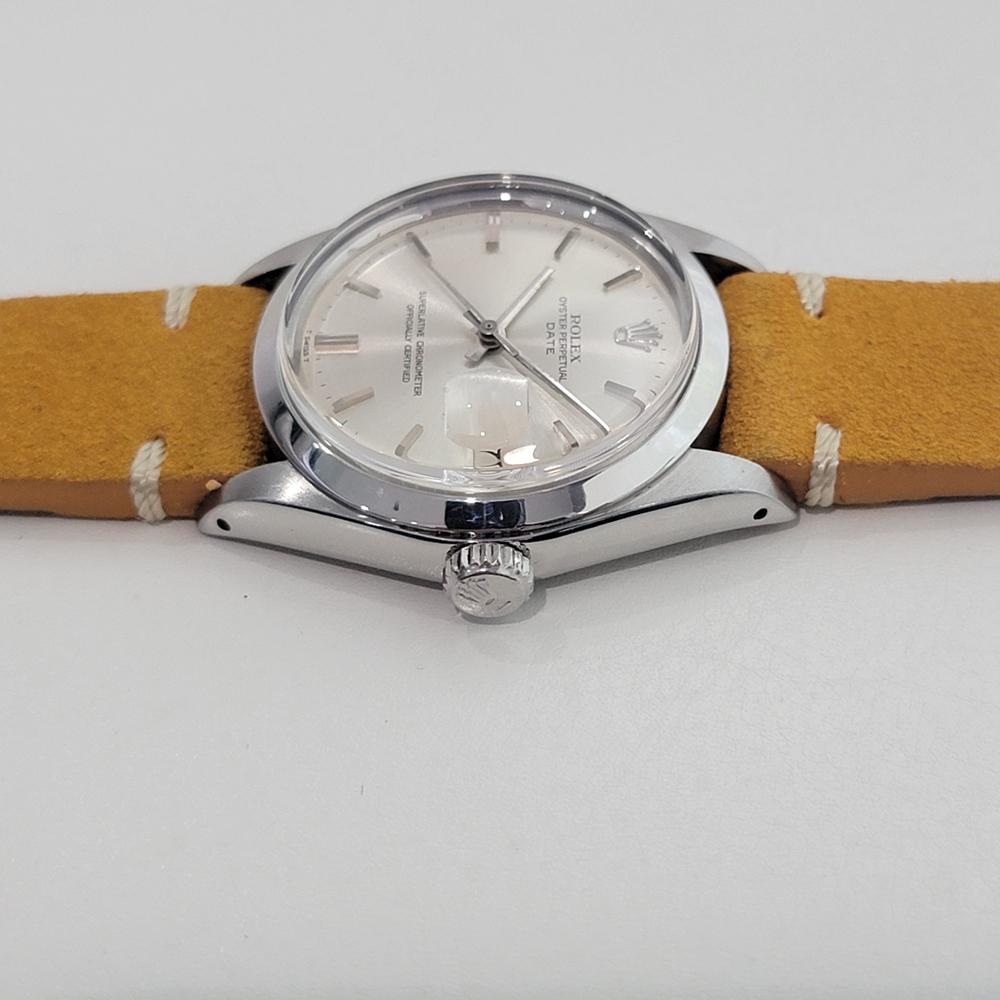 Rolex Oyster Perpetual Date Ref 1500 35mm Mens Vintage Automatic 1960s RA609B For Sale 1