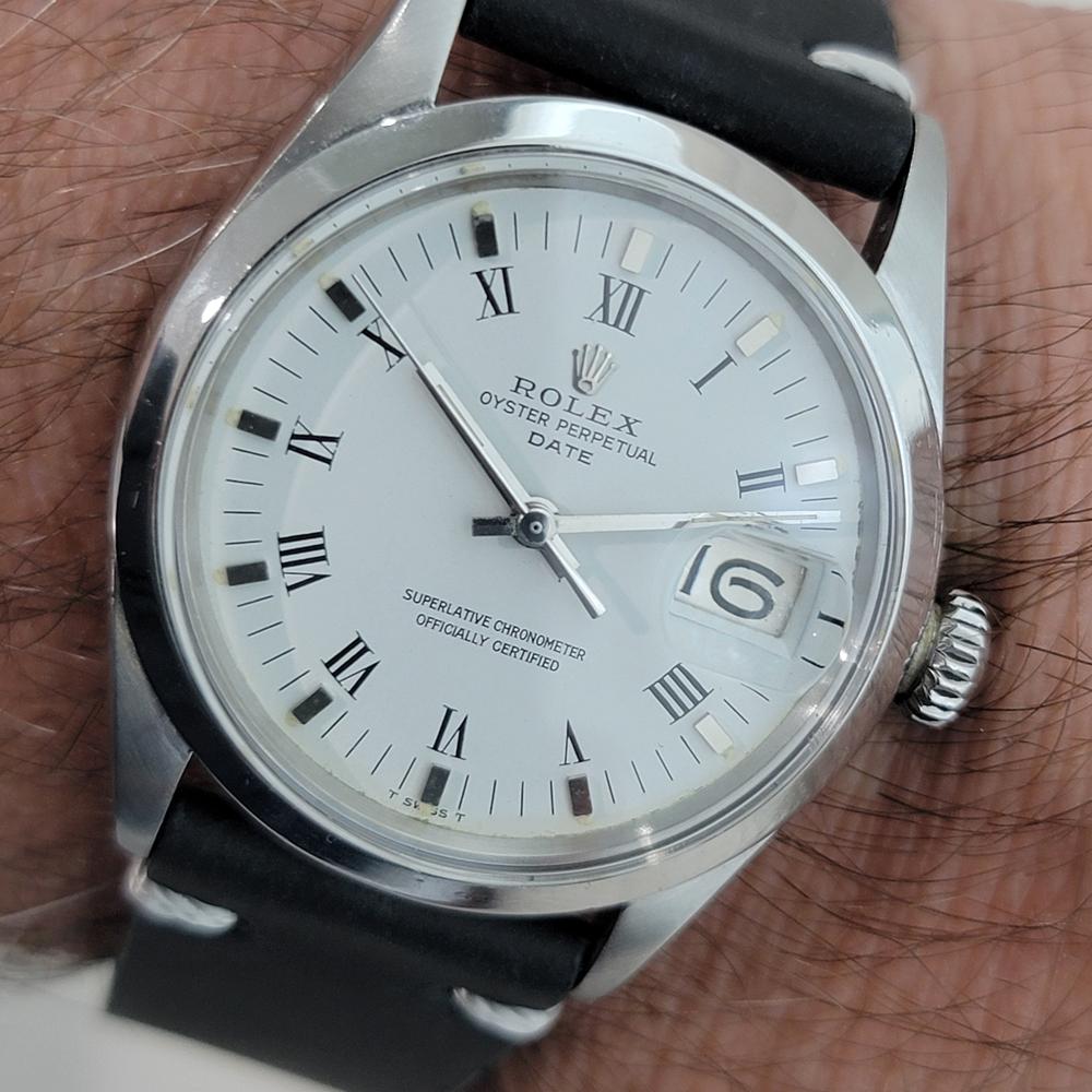 Rolex Oyster Perpetual Date Ref 1500 35mm Herren Vintage Automatic 1970s RA606B im Angebot 10