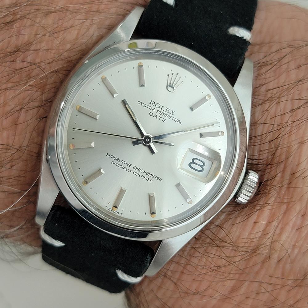 Rolex Oyster Perpetual Date Ref 1500 35mm Herren Vintage Automatic 1970s RA608B im Angebot 10