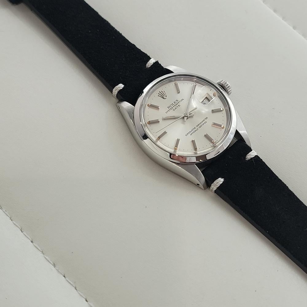 Rolex Oyster Perpetual Date Ref 1500 35mm Herren Vintage Automatic 1970s RA608B im Angebot 4