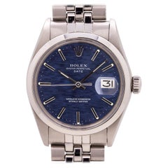 Rolex Oyster Perpetual Date Ref 1500 Blue Brick Dial Stainless Steel, circa 1970