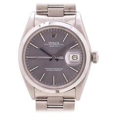 Rolex Oyster Perpetual Date Ref 1500 Stainless Steel Watch Gray Dial, circa 1972