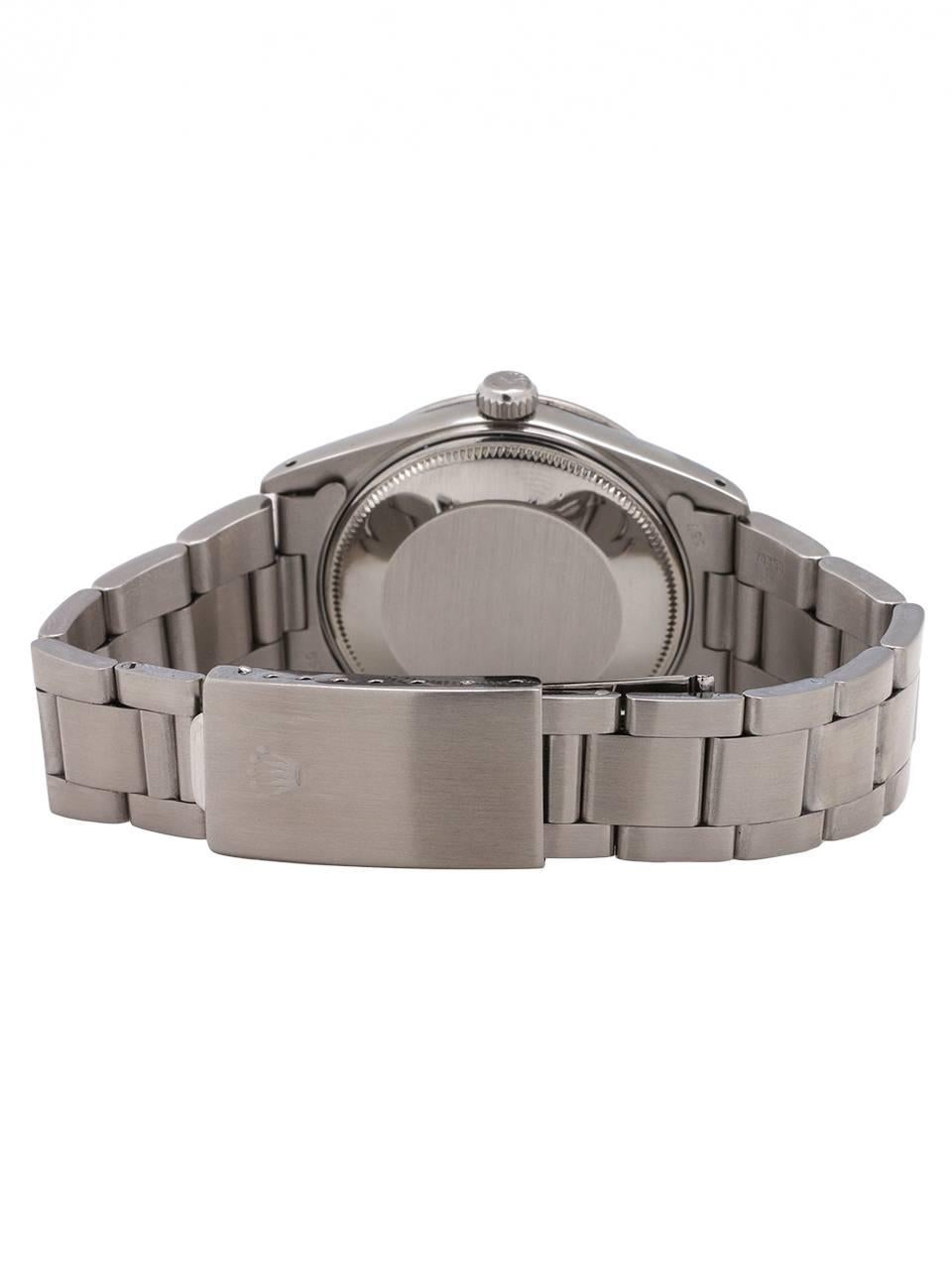 Women's or Men's Rolex stainless steel Oyster Perpetual Date Self Winding Wristwatch Ref 15000  