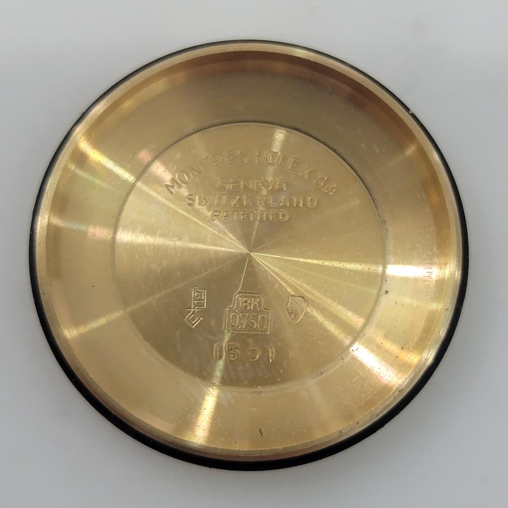 Rolex Oyster Perpetual Date Ref 1501 18k Solid Gold Mens Automatic 1960s RA565 For Sale 8