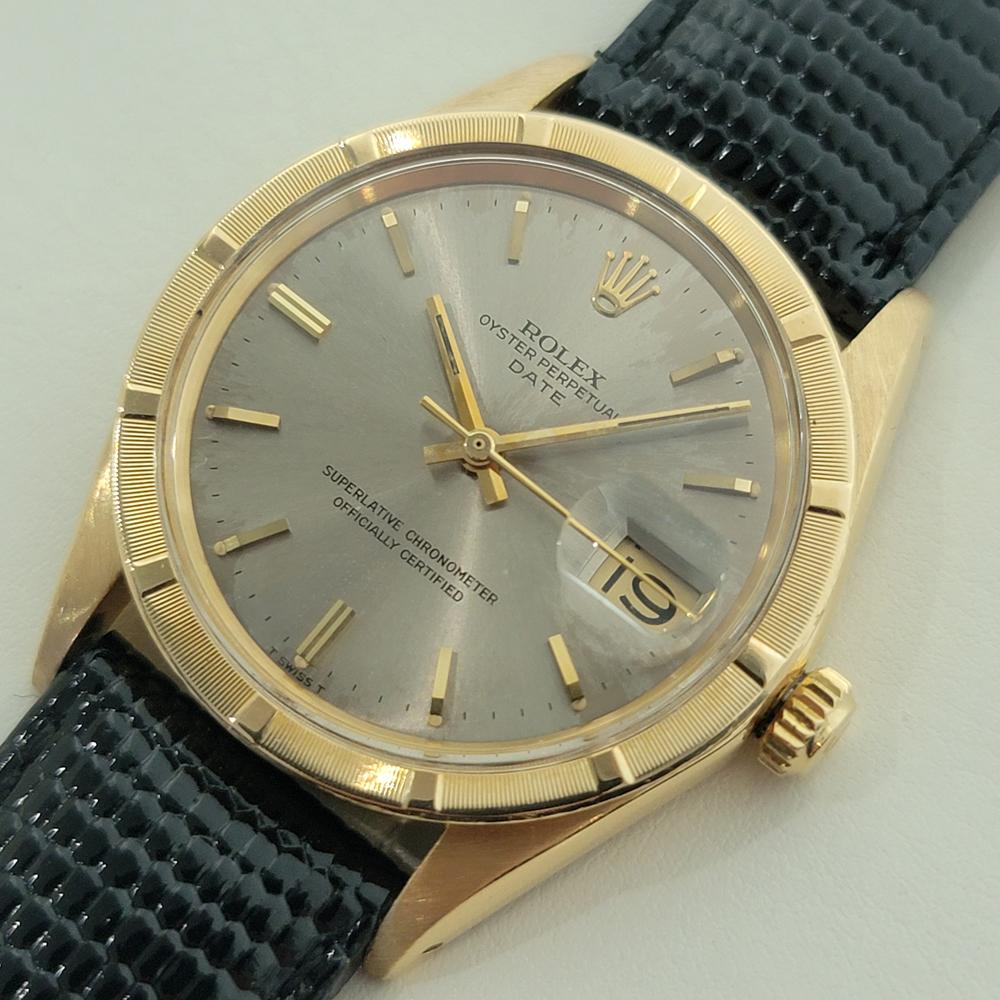 Uomo Rolex Oyster Perpetual Date Ref 1501 18k Solid Gold Mens Automatic 1960s RA565B in vendita