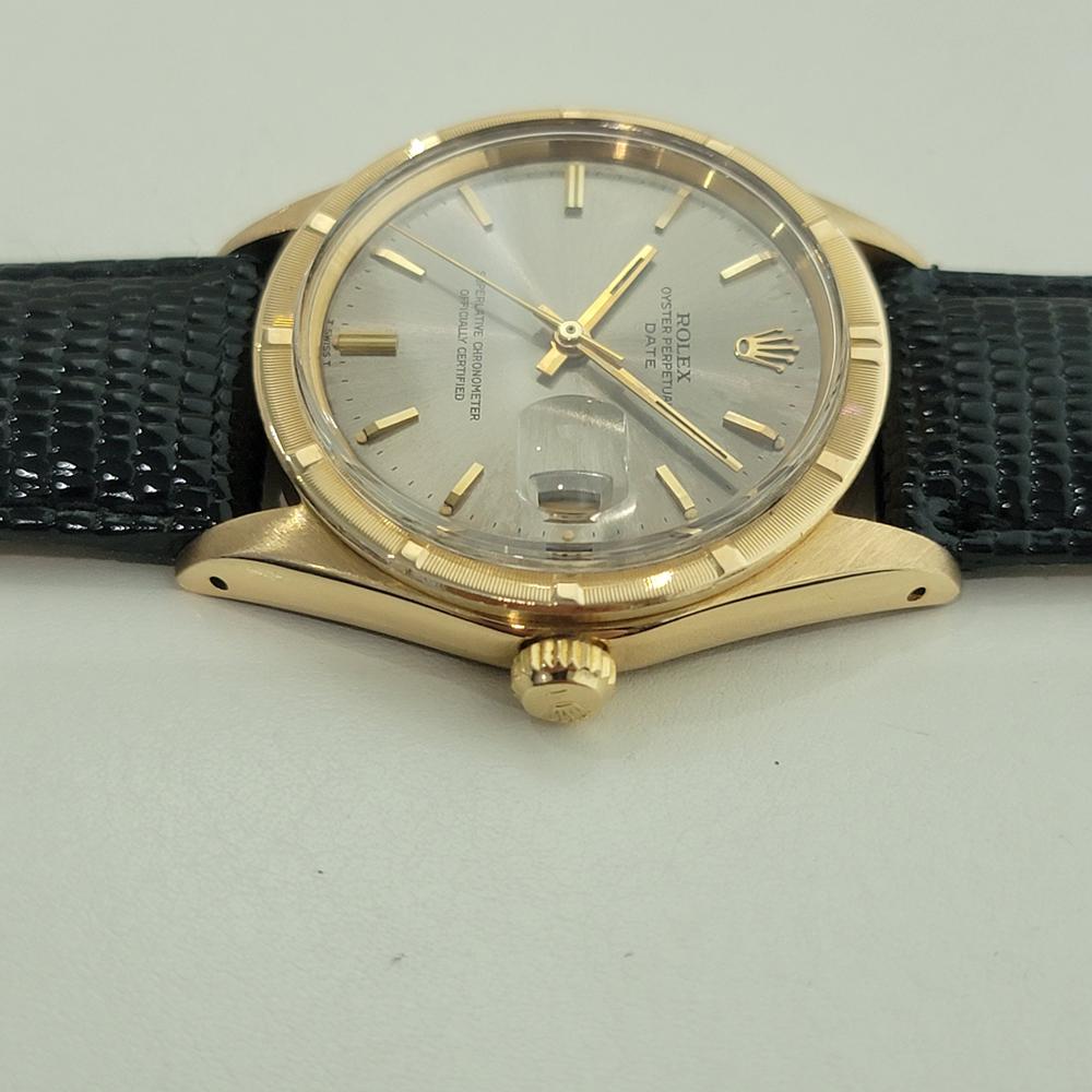 Rolex Oyster Perpetual Date Ref 1501 18k Solid Gold Mens Automatic 1960s RA565B in vendita 1