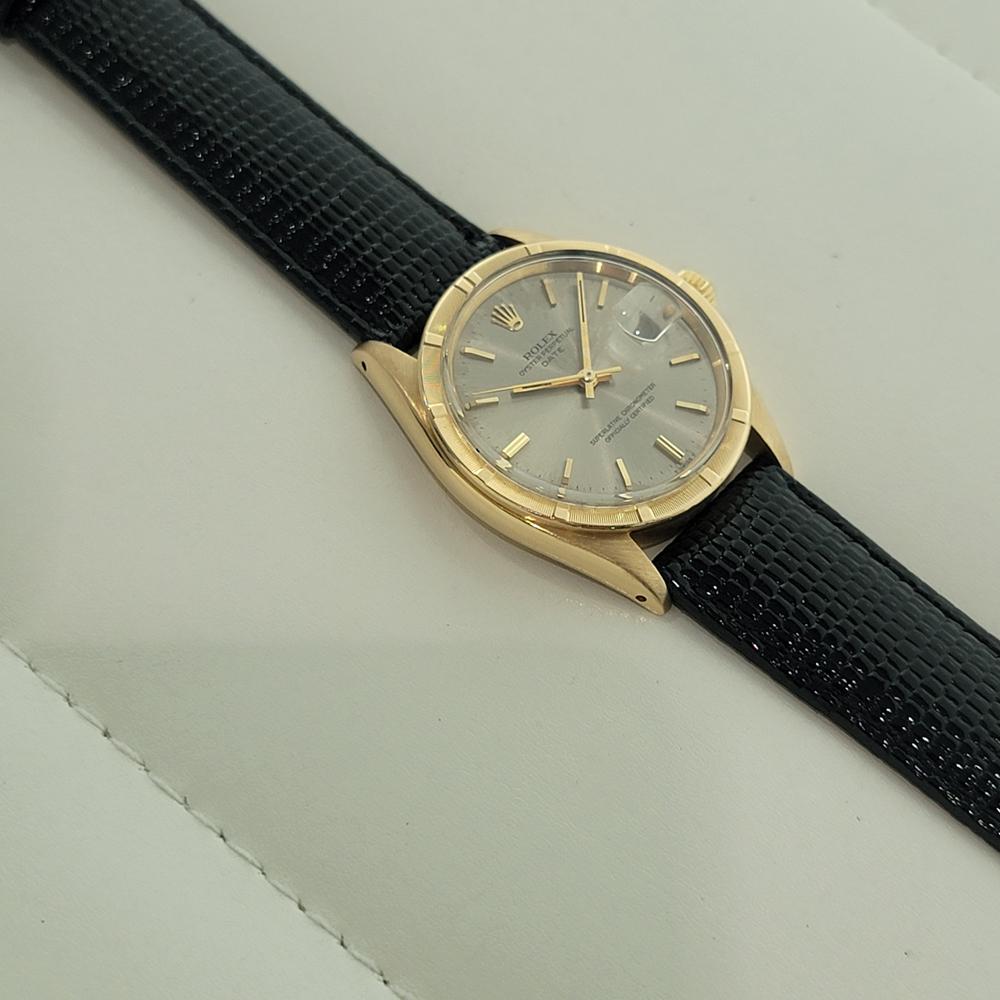 Rolex Oyster Perpetual Date Ref 1501 18k Solid Gold Mens Automatic 1960s RA565B in vendita 3