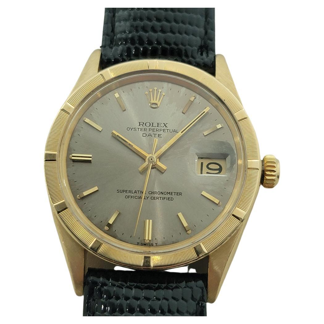 Rolex Oyster Perpetual Date Ref 1501 18k Solid Gold Mens Automatic 1960s RA565B