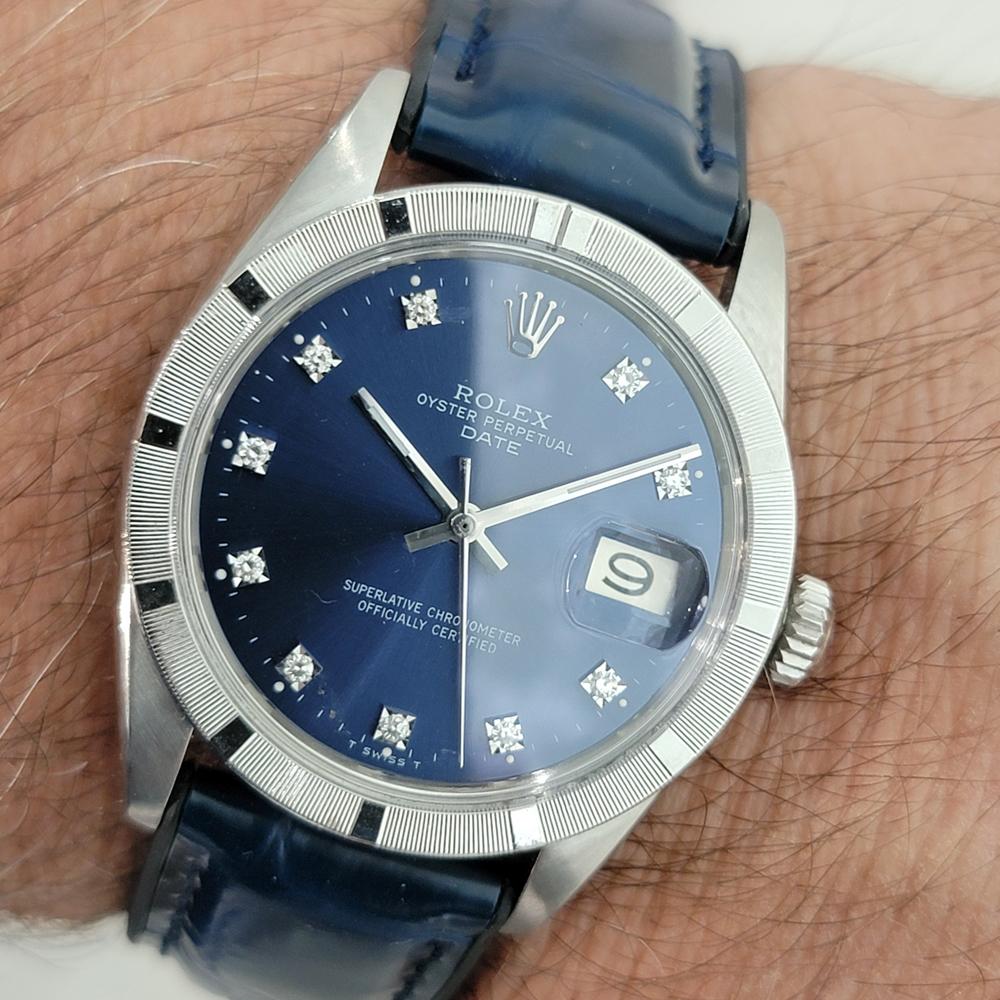 Rolex Oyster Perpetual Date Ref 1501 Mens Diamond Dial Automatic 1960s RA598 For Sale 9