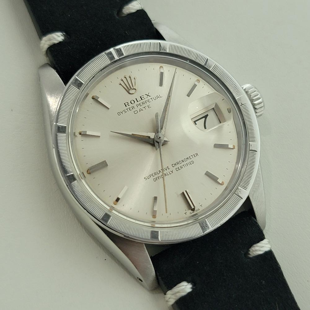 Rolex Oyster Perpetual Date Ref 1501 35MM Mens Automatic 1960s Vintage By RA568B im Zustand „Hervorragend“ im Angebot in Beverly Hills, CA