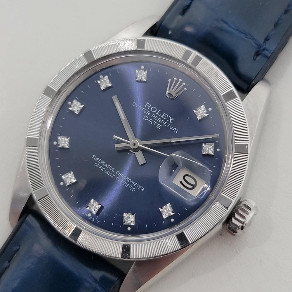 Men's Rolex Oyster Perpetual Date Ref 1501 Mens Diamond Dial Automatic 1960s RA598 For Sale