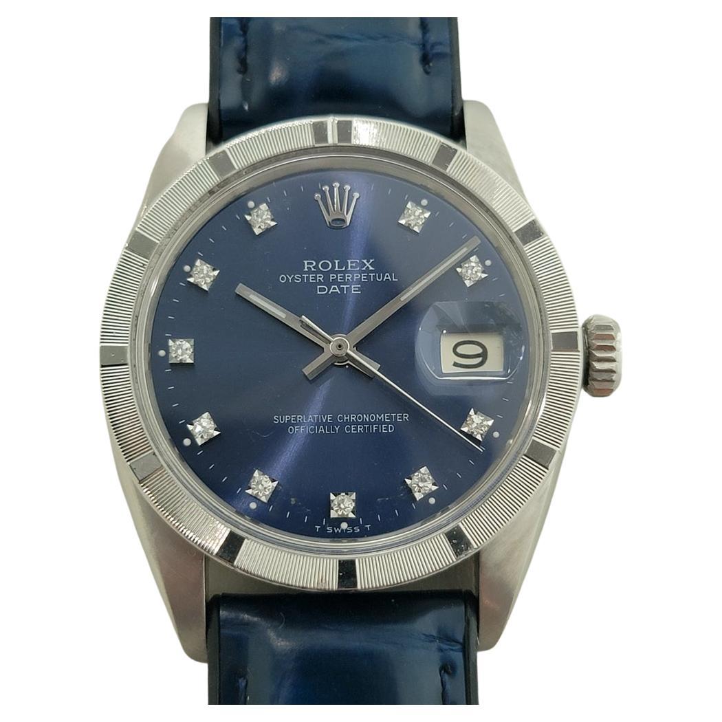 Rolex Oyster Perpetual Date Ref 1501 Mens Diamond Dial Automatic 1960s RA598