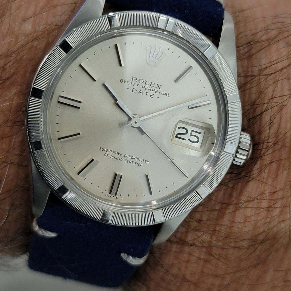Rolex Oyster Perpetual Date Ref 1501 35mm Mens Vintage Automatic 1970s RA604B For Sale 9