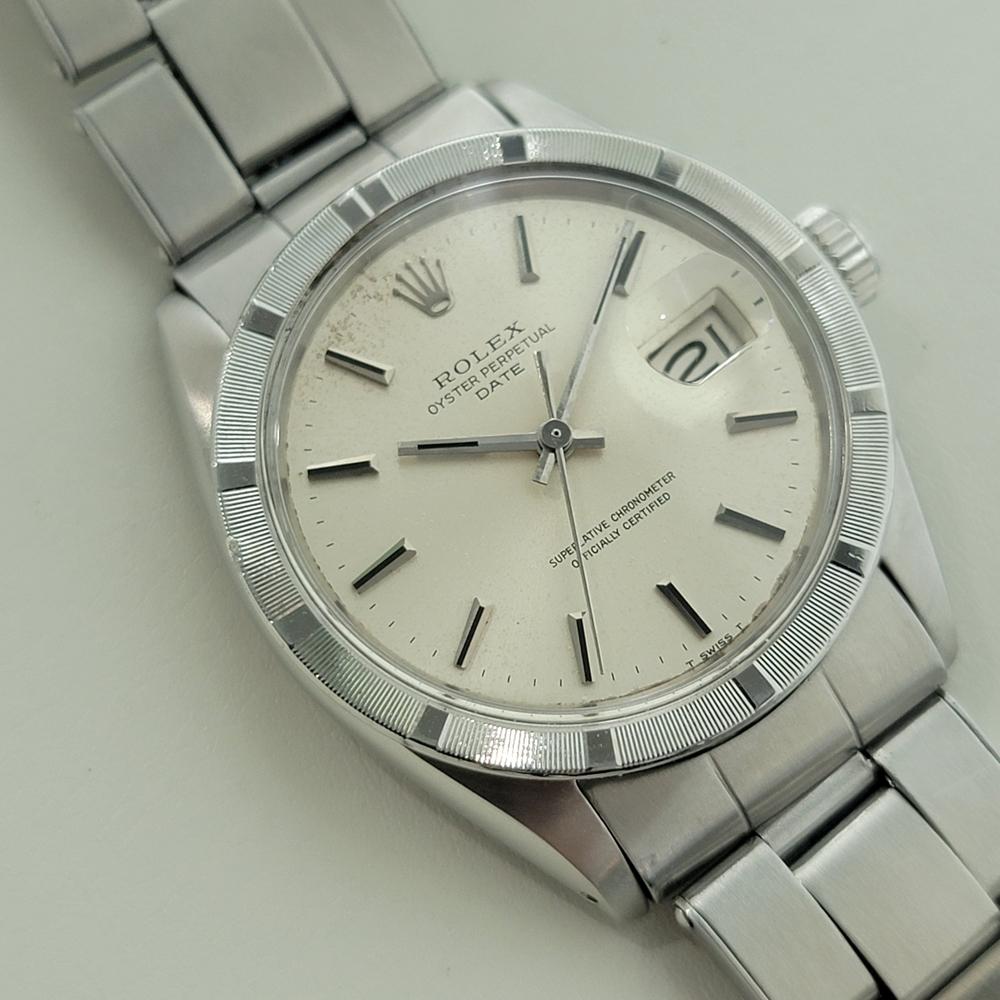 Rolex Oyster Perpetual Date Ref 1501 Mens Automatic 1960s All Original RA599 In Excellent Condition For Sale In Beverly Hills, CA