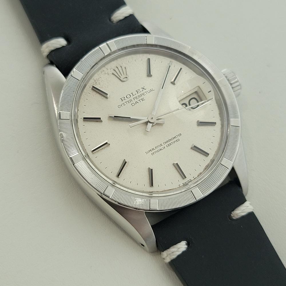 Rolex Oyster Perpetual Date Ref 1501 Mens Vintage Automatic 1960s RA599B In Excellent Condition For Sale In Beverly Hills, CA