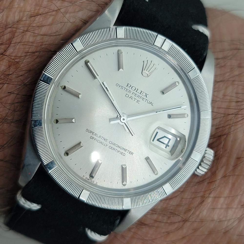 Rolex Oyster Perpetual Date Ref 1501 Mens Vintage Automatic 1970s RA597B For Sale 9