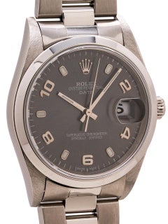 Rolex Oyster Perpetual Date Ref 15200 Stainless Steel circa 2002 Anthracite Gray