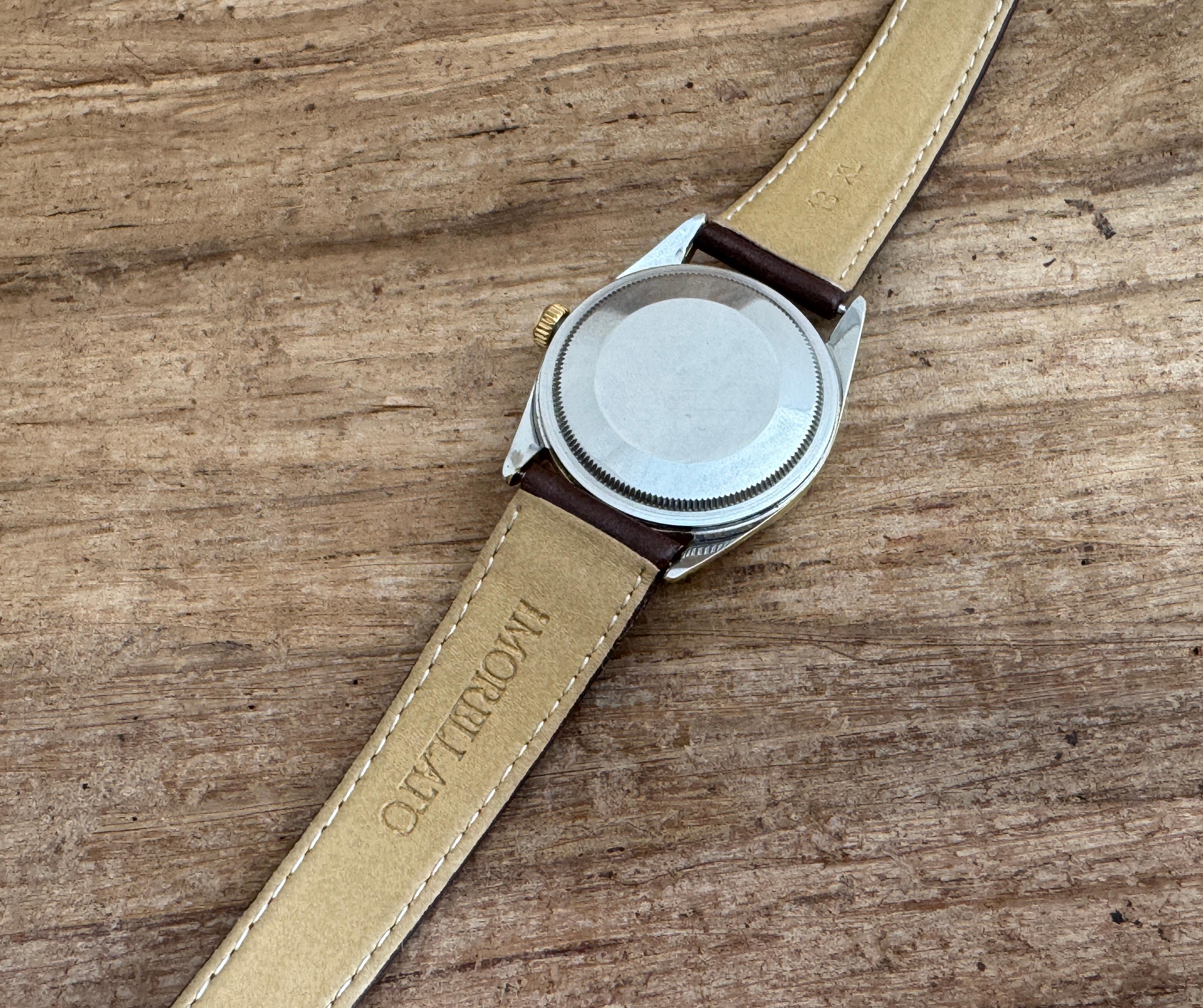 Rolex Oyster Perpetual Date Ref. 1550 Sunburst Zifferblatt Gold Muschelkappe 34mm Uhr 6
