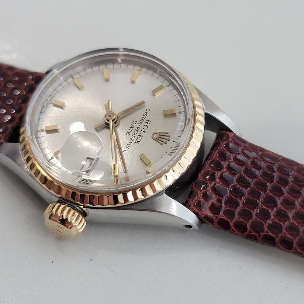 Rolex Oyster Perpetual Date Ref 6517 25mm Ladies 18K SS Automatics 1960s RA583 en vente 1