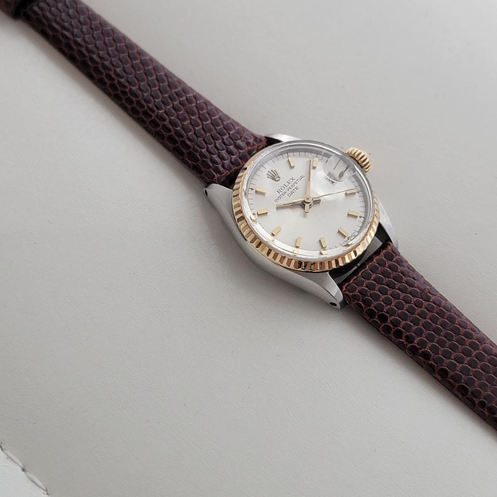 Rolex Oyster Perpetual Date Ref 6517 25mm Ladies 18K SS Automatics 1960s RA583 en vente 2