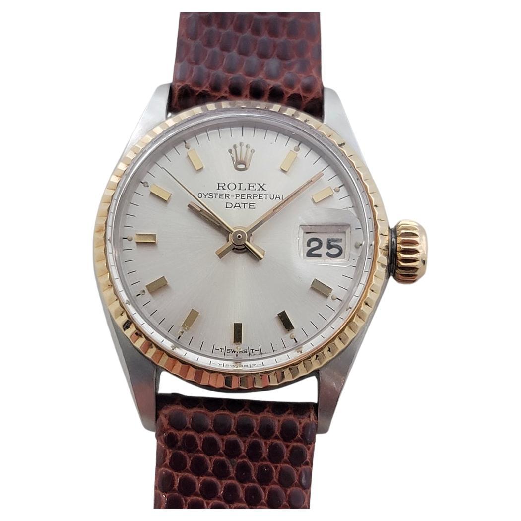 Rolex Oyster Perpetual Date Ref 6517 25mm Ladies 18K SS Automatic 1960s RA583