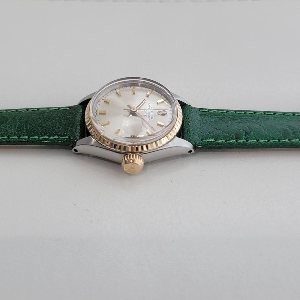 Rolex Oyster Perpetual Date Ref 6517 25mm Ladies 18K SS Automatic 1960s RA583B For Sale 1