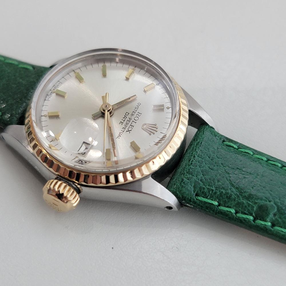 Rolex Oyster Perpetual Date Ref 6517 25mm Ladies 18K SS Automatic 1960s RA583B For Sale 2